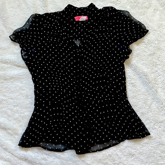 Sheer retro polka dot blouse - Picture 1 of 9